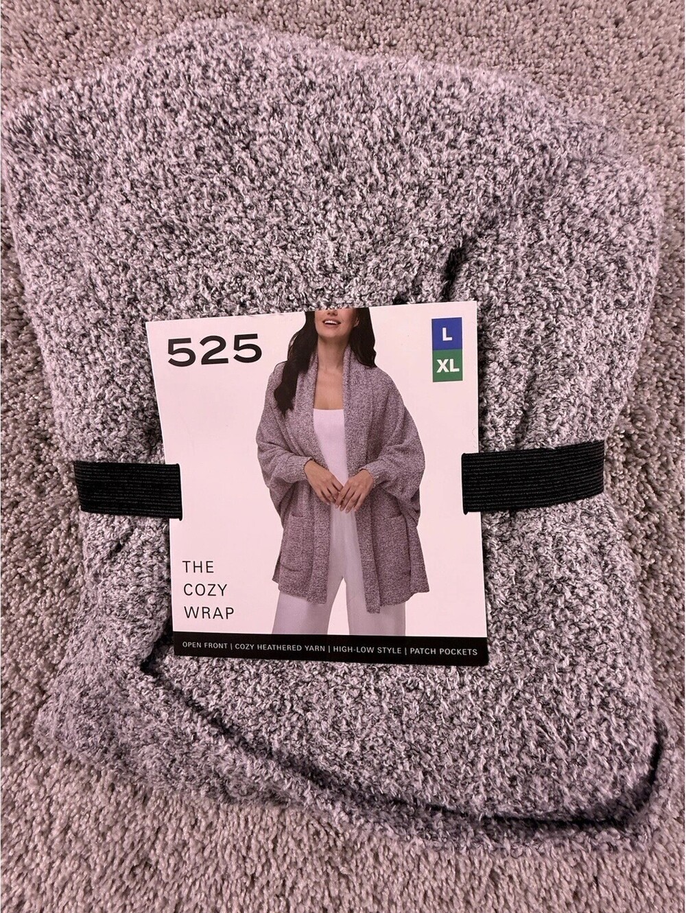 NWT 525 America Women's Open Front The Cozy Wrap, Light Heather Gray, Size L/XL